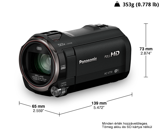 A HC-V770 HD kamkorder fényképen