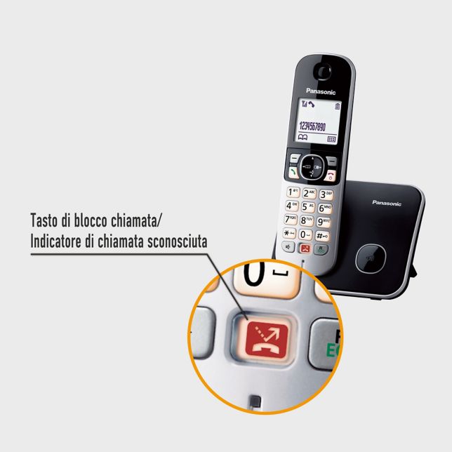 Panasonic kx-tgc313spb telefono cablate ISDN NERO, [Versione Straniera