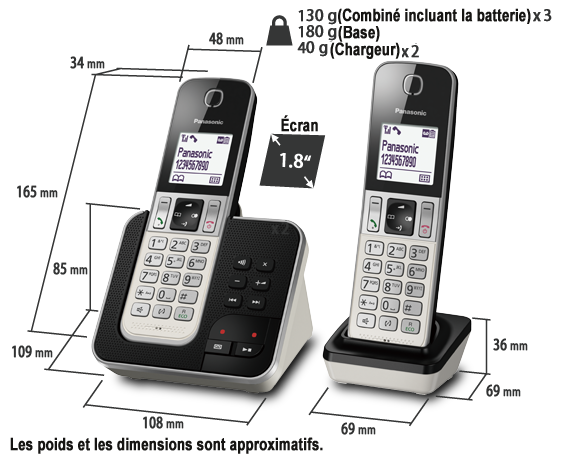 Photo de Téléphone KX-TGD323SLW