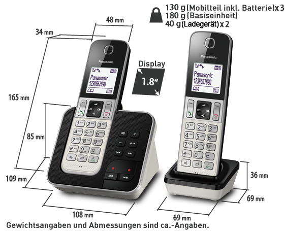 Produktabbildung Telefon KX-TGD323SLW