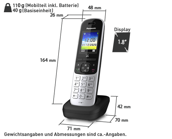 Produktabbildung Optionales Mobilteil KX-TGHA71G
