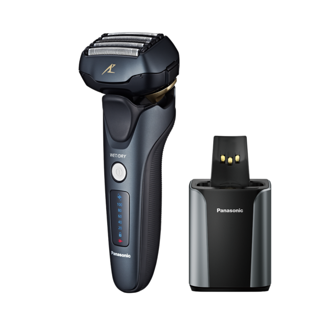 Photo de Tondeuse électrique ES-LV97 à 5 lames pour rasage sur peau humide/à sec avec capteur de barbe réactif et socle de charge