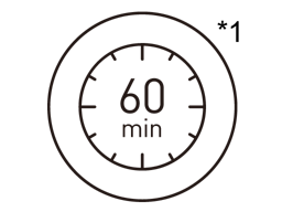 Lietošana bez vada līdz pat 60 min.