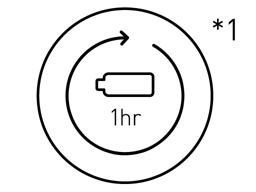 Pełne naładowanie akumulatora w ciągu 1 godziny