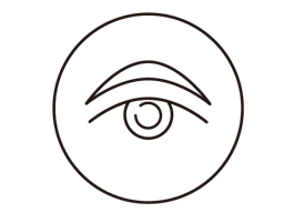 Icon indicating product use for eyebrow trimming