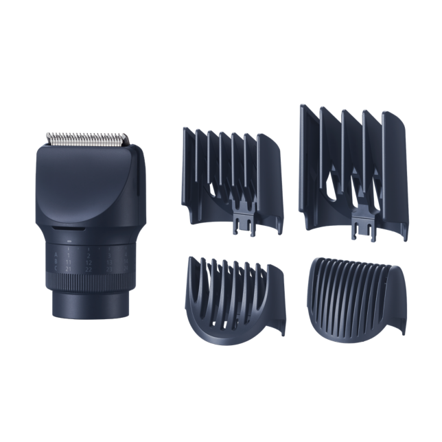 A ER-CTW1 – MULTISHAPE rendszerrel kompatibilis, vízálló szakáll-haj-testszőrzet nyíró adapterfej fényképen