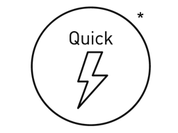 Icon indicating product has 3 mins quick charge