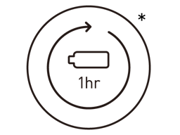 La batterie se recharge entièrement en 1 heure