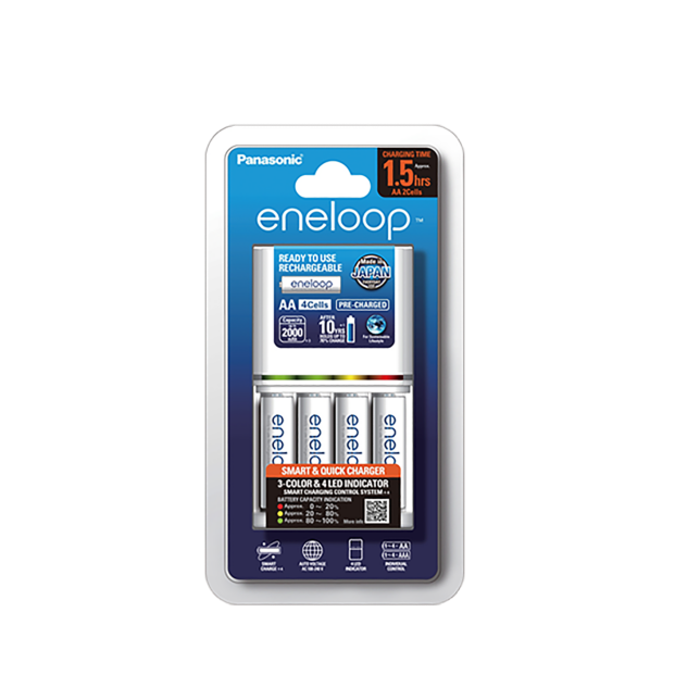 Photo of eneloop Smart & Quick Charger set K-KJ55MCC4TA (4pcs AA eneloop)