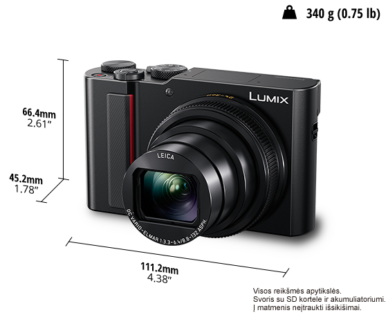 Nuotrauka LUMIX skaitmeninis fotoaparatas DC-TZ200D