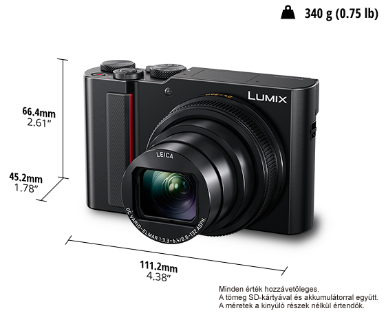 A LUMIX DC-TZ200D digitális fényképezőgép fényképen