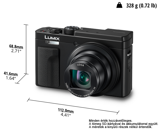 A LUMIX DC-TZ95D digitális fényképezőgép fényképen