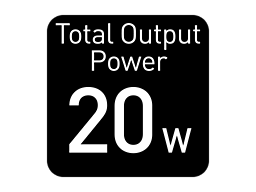 Potencia total de salida de 20 W