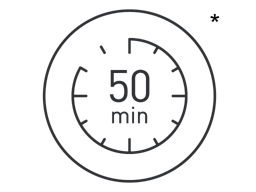 50 min. veikia be laido 