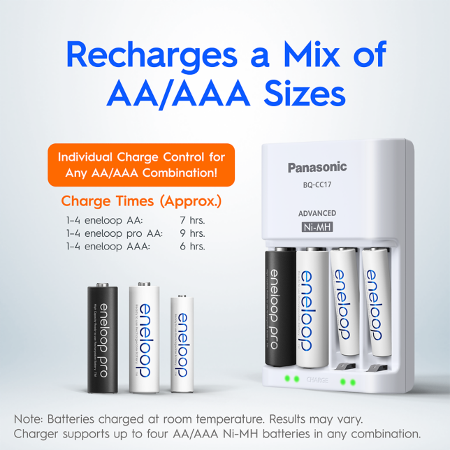 Recharges a Mix of AA/AAA Sizes