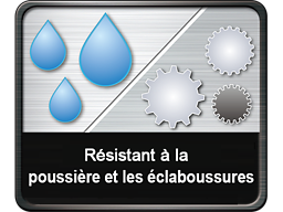 Résistant à la poussière et aux éclaboussures