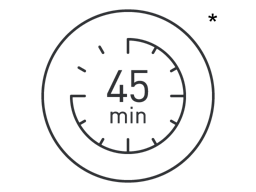 45 min. gebruik zonder snoer