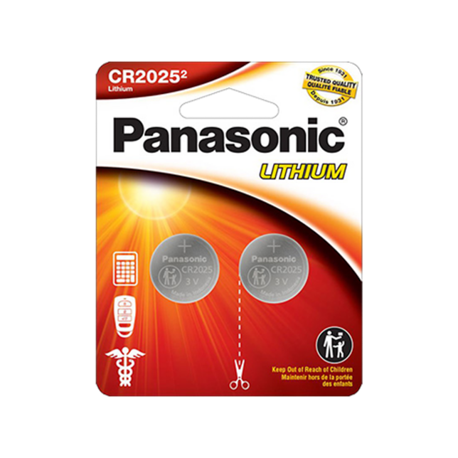 Photo of CR2025PA2BL Lithium Coin Batteries, 2-Pcs