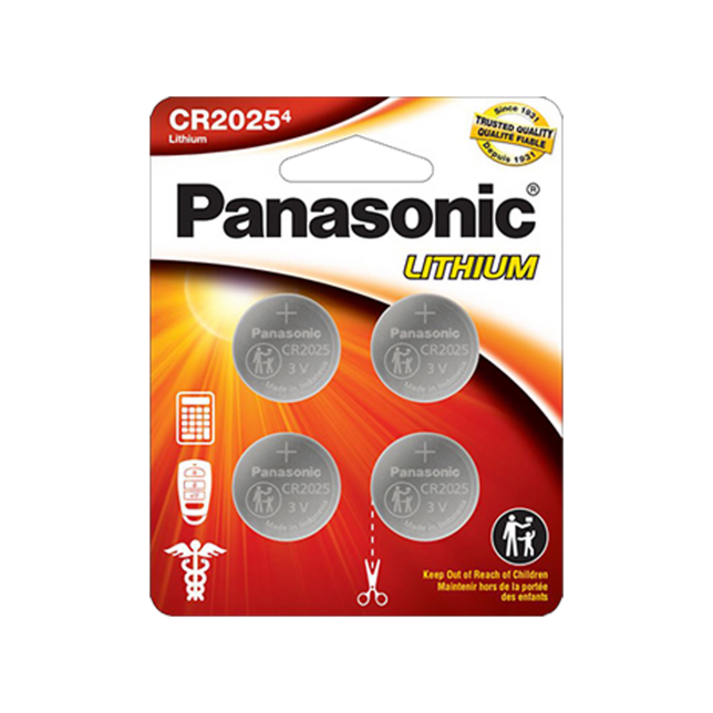 Photo of CR2025PA4BL Lithium Coin Batteries, 4-Pcs