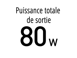 Puissance de sortie totale de 80 W