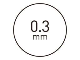 Coupe de près à 0,33 mm environ