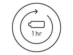 La batterie se recharge entièrement en 1 heure