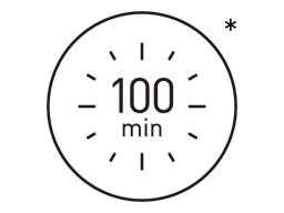 Jusqu’à 100 minutes d’utilisation sans fil