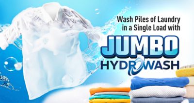 Wash Piles of Laundry in a Single Load with JUMBO HydroWash