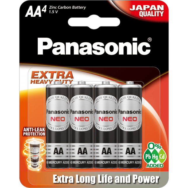 Hình ảnh của Pin kẽm cacbon Panasonic R6NT/4B-V 4 viên (cỡ AA) sản phẩm