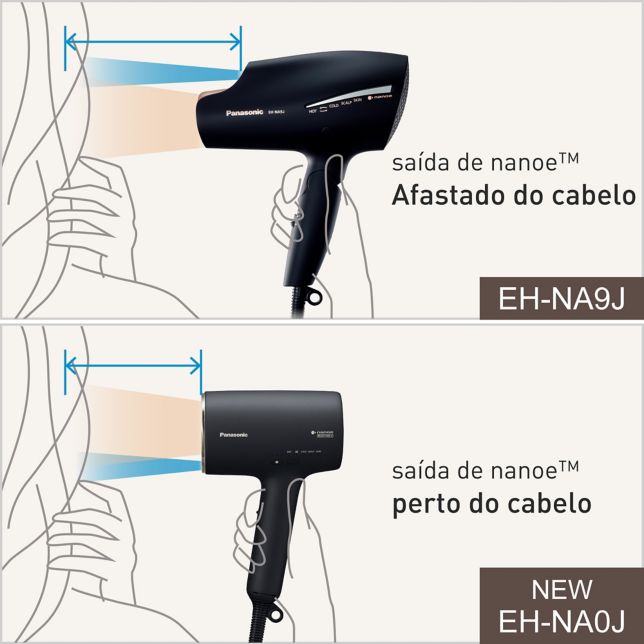 Secador de cabelo EH-NA0J com tecnologia nanoe™ MOISTURE+ e