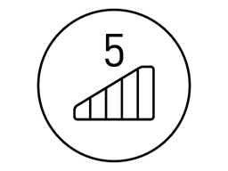 5 úrovní intenzity