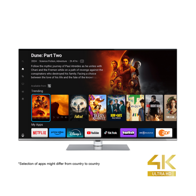 Valokuva Panasonic W63 -sarjan LED 4K Ultra HD TV TiVo-ominaisuuksilla kamerasta