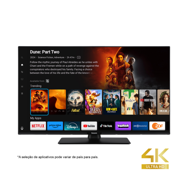 Foto de TV LED 4K Ultra HD da série W60 Powered by TiVo da Panasonic