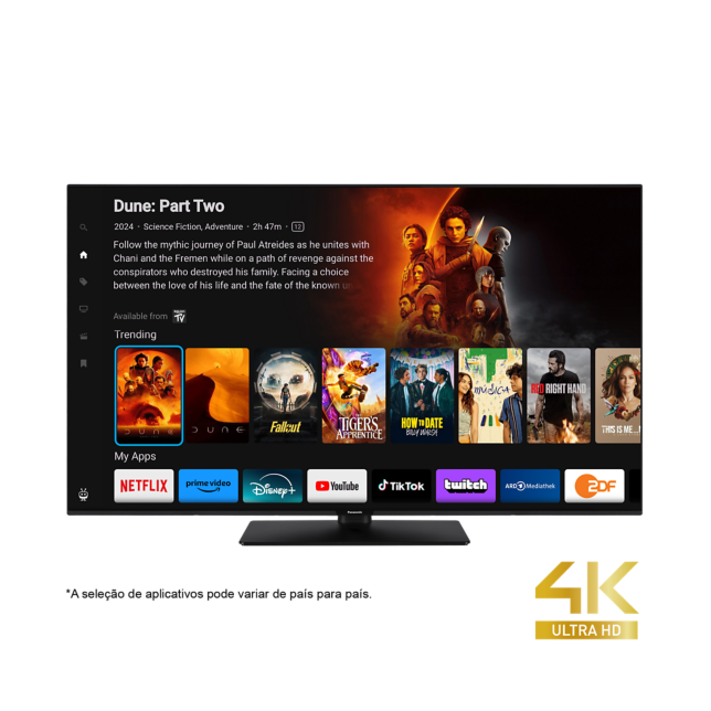 Foto de TV LED 4K Ultra HD da série W60 Powered by TiVo da Panasonic