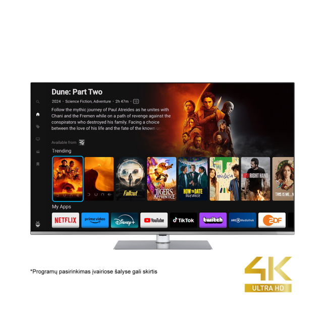 Nuotrauka „Panasonic“ W63 serijos LED 4K „Ultra HD“ televizorius su integruotu „TiVo“