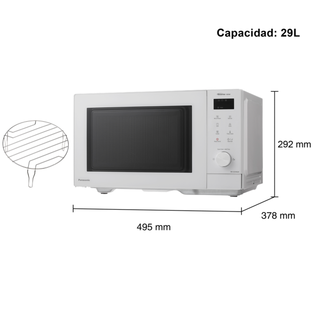 Foto de Microondas Inverter con Grill, 29 L, NN-GD34QWEPG