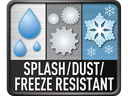 Spritzwasser-, staub- und frostbeständig
