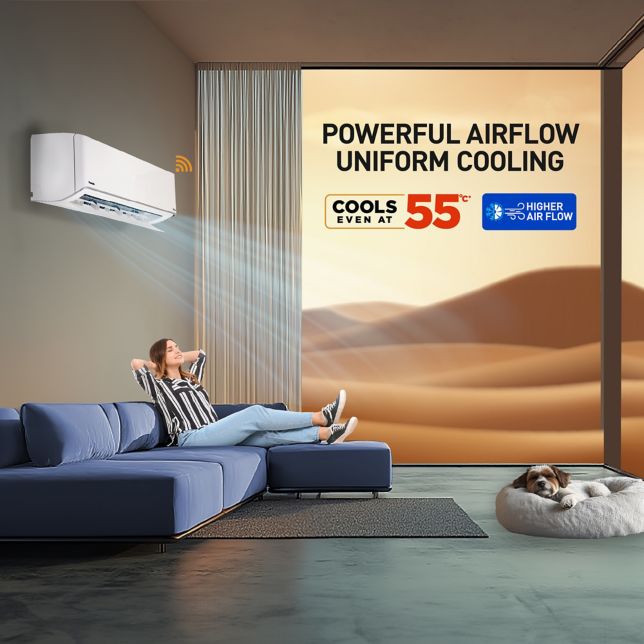 Cools even at 55℃ with Higher Airflow