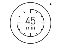 Up to 45 minutes shaving