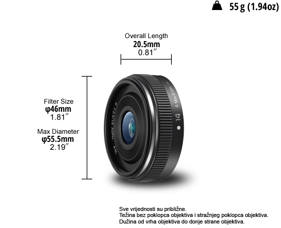 Fotografija LUMIX G objektiv H-H014A