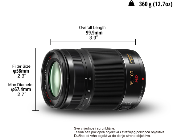 Fotografija LUMIX G objektiv H-HS35100