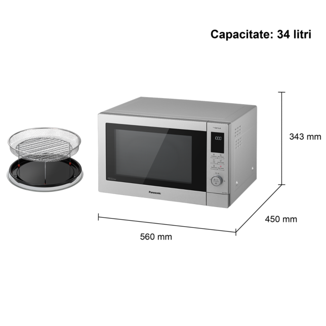 Fotografie cu Cuptor cu microunde combinat 4 în 1 cu funcție de Air Fryer - NN-CD88QSEPG