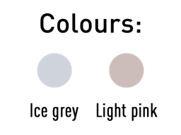 Värit: Jäänharmaa Vaaleanpunainen