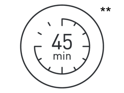 Jusqu'à 45 minutes de rasage