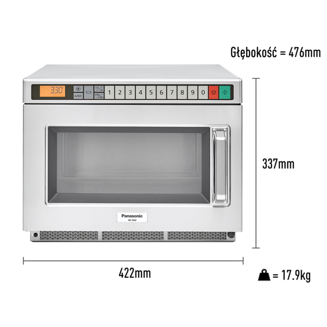 Zdjęcie Kompaktowa, stworzona do ciężkiej pracy inwerterowa kuchenka mikrofalowa NE-1864EPG