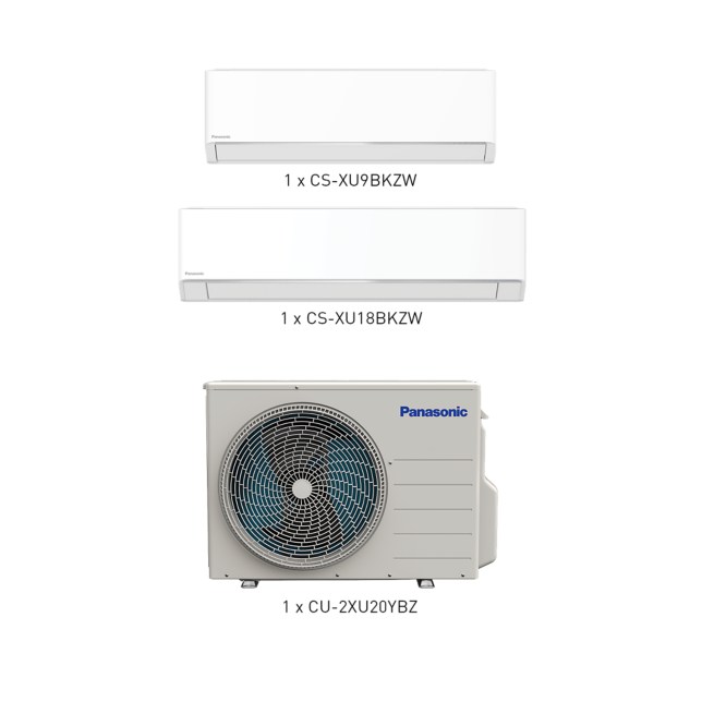 Photo of ZZP-SG0102C Panasonic XU Series Multi Split System-2 (BKZW) 9K + 18K BTU