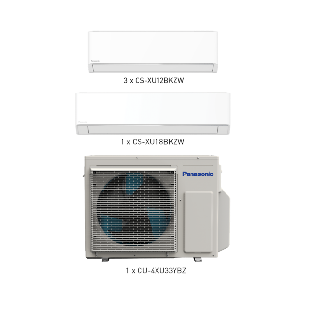 Photo of ZZP-SG0104M Panasonic XU Series Multi Split System-4 (BKZW) 12K + 12K + 12K + 18K BTU
