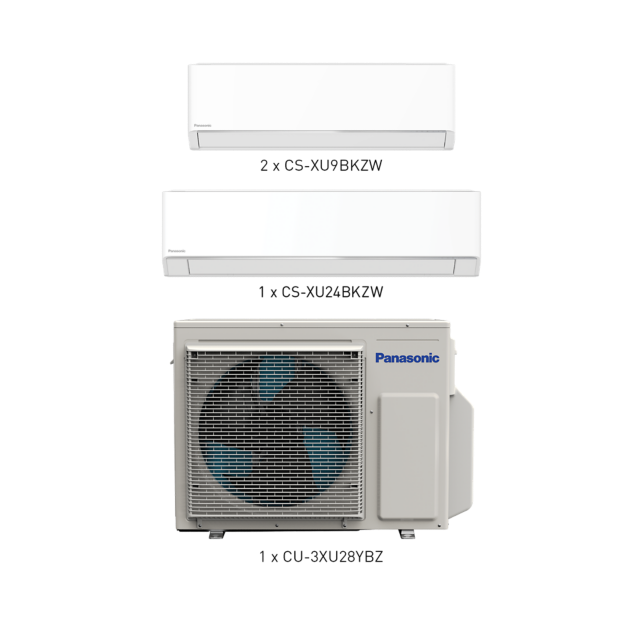 Photo of ZZP-SG0103D Panasonic XU Series Multi Split System-3 (BKZW) 9K + 9K + 24K BTU