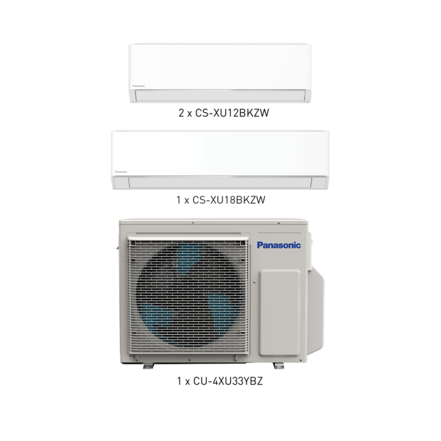 Photo of ZZP-SG0103J Panasonic XU Series Multi Split System-3 (BKZW) 12K + 12K + 18K BTU