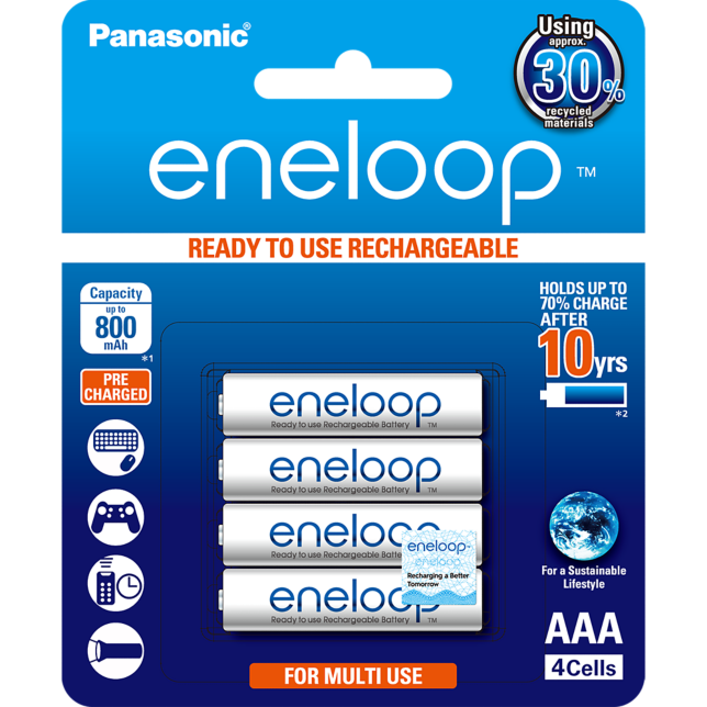 Photo of eneloop AAA Ni-MH Pre-Charged Rechargeable Batteries, 4-Pcs